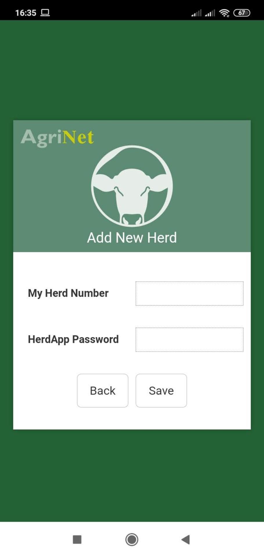 AgriNet HerdApp Home
